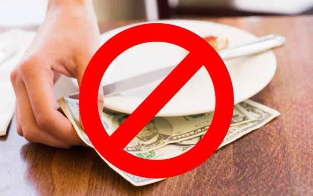 Some restaurants now have a no-tip policy