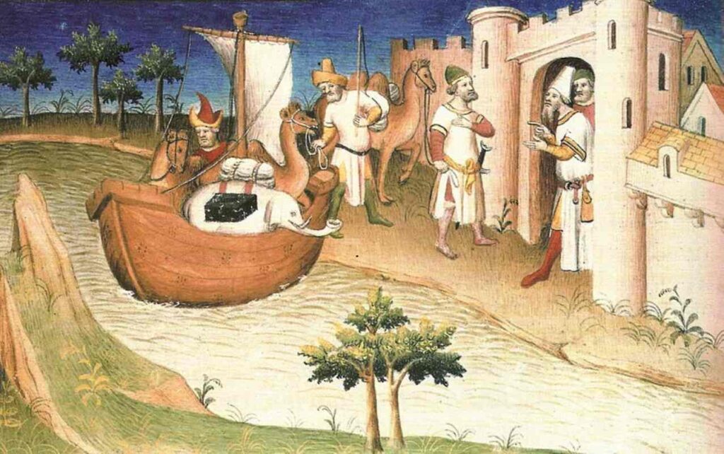 Miniature from the Book "The Travels of Marco Polo"