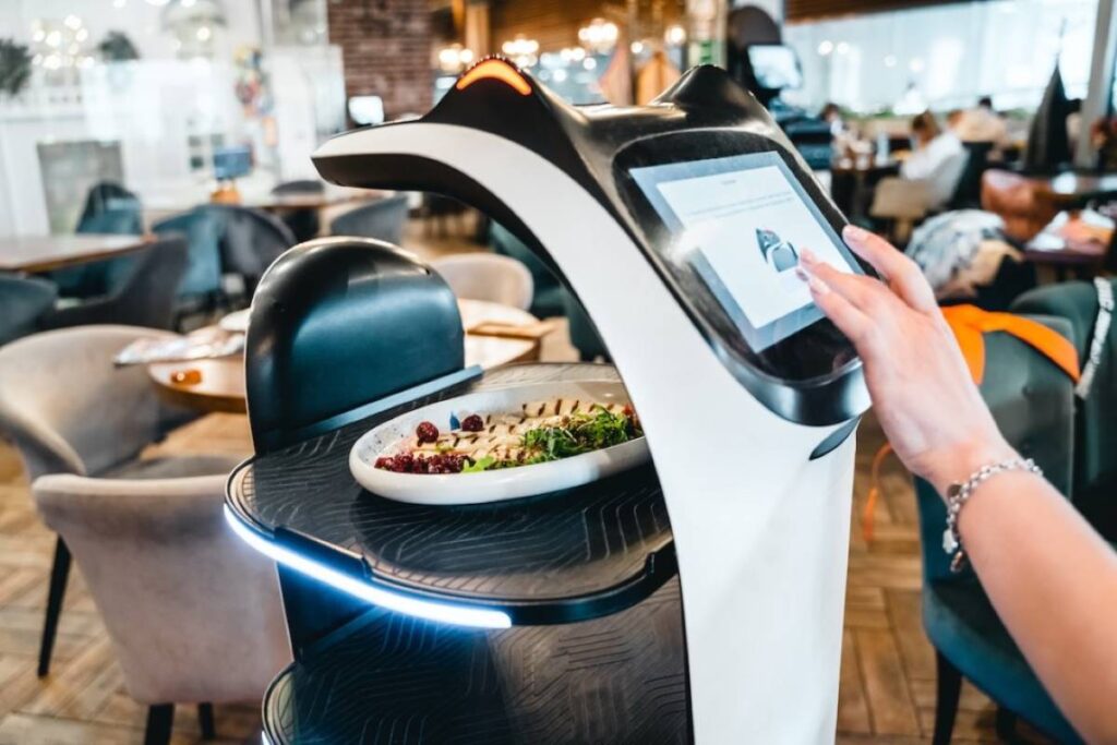 A customer digitally placing an order