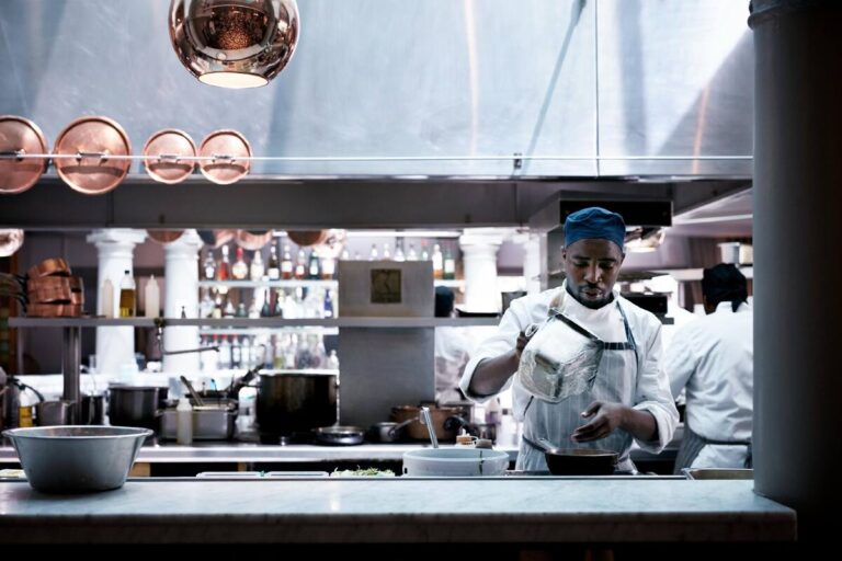 Two people working in a ghost kitchen