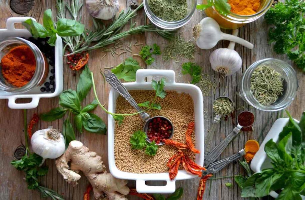 All sorts of spices in a single frame