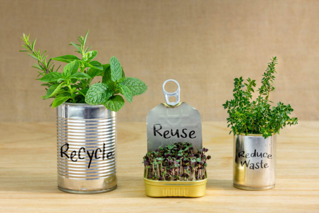 Tin packaging being upcycled