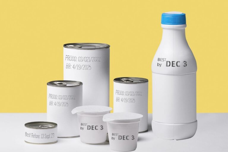 Unlabelled containers with only expiry dates printed on