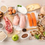Healthy food for vitality and energy with super foods high in protein and carbs