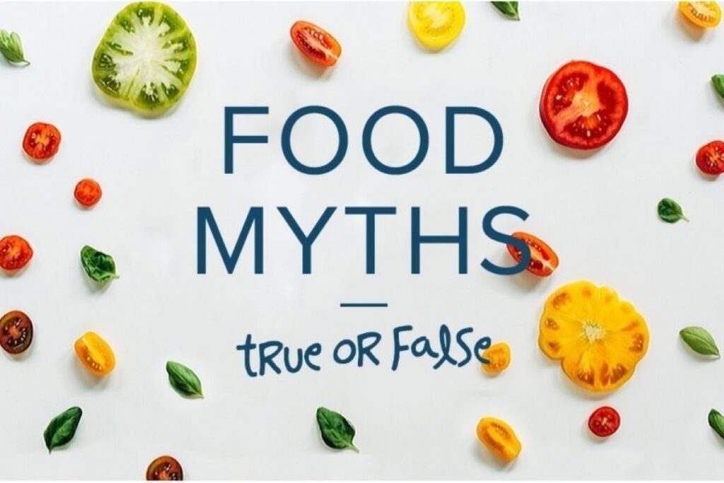 A simple infographic about food myths