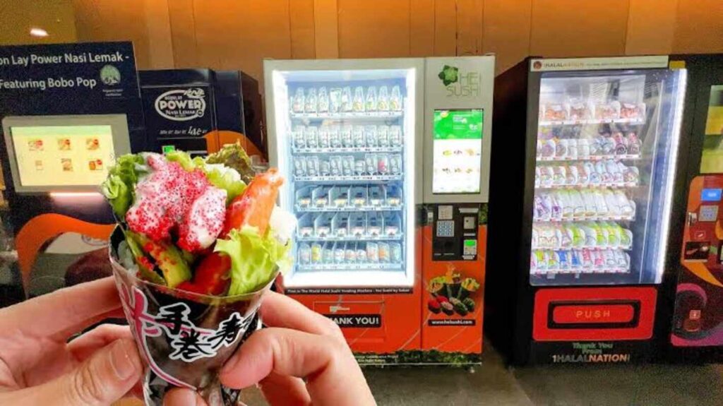 A sushi vending machine in Japan