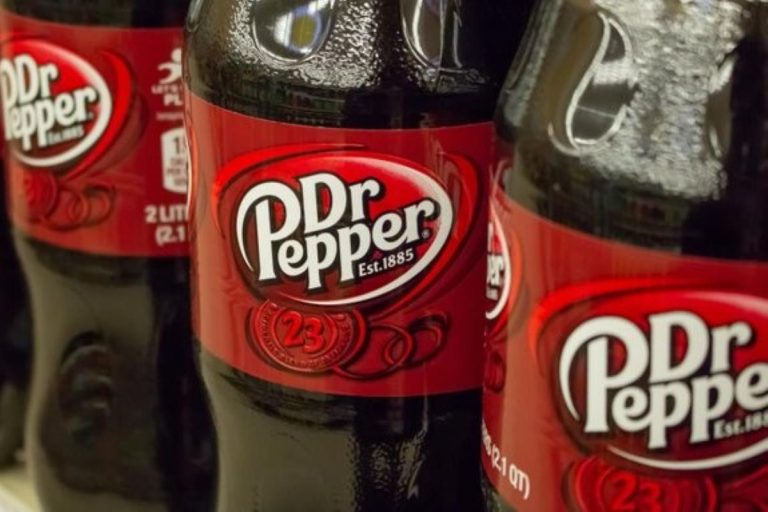 Dr Pepper beverages on display in a store