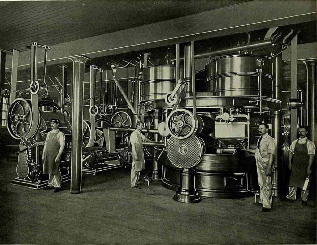 A chocolate production line from the industrial era