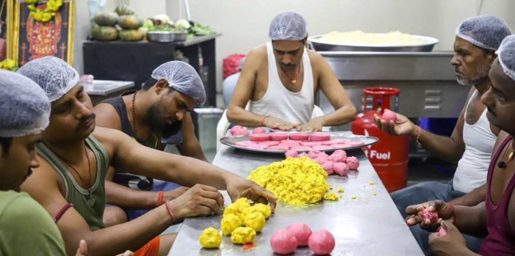 Workers in a small scale snack factory
