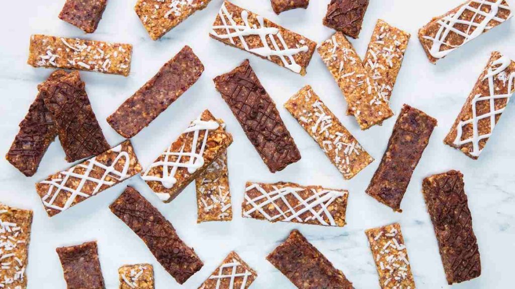 Fruit and nut bars on display