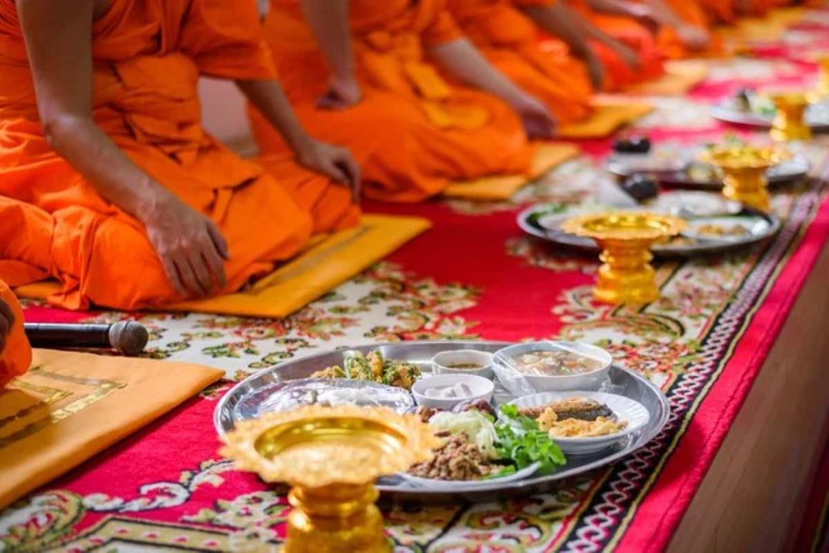 Thai cultural engagement ceremony with monks