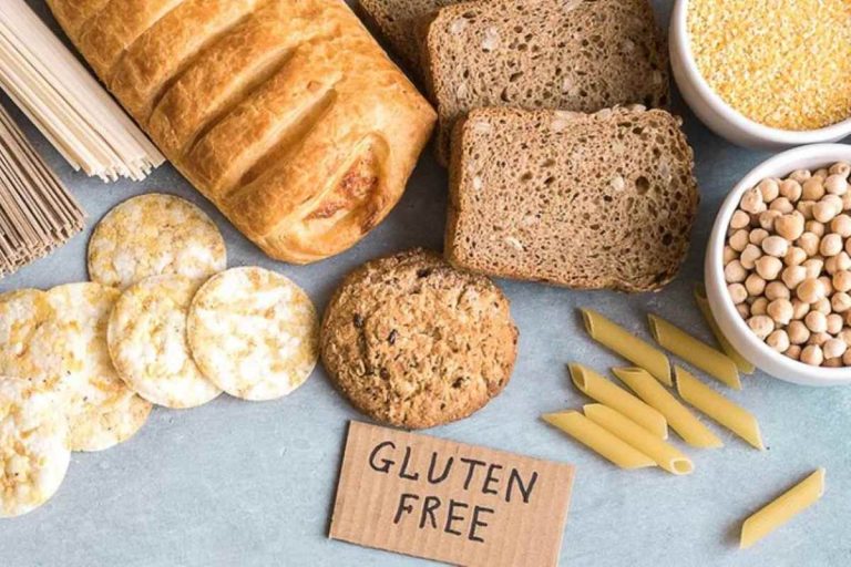Various gluten-free grains and food products in a single slide
