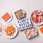 Vegan plant-based fish and seafood food reducing carbon footprint
