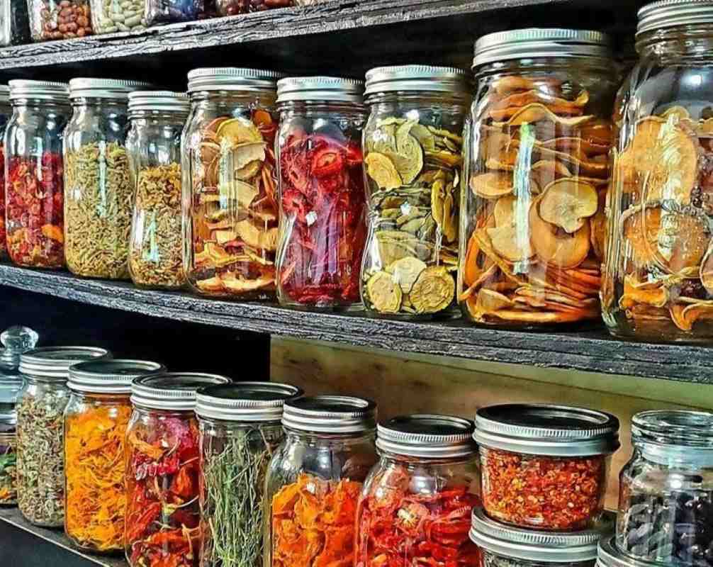 Dry and colorful plants and herbs for tea making