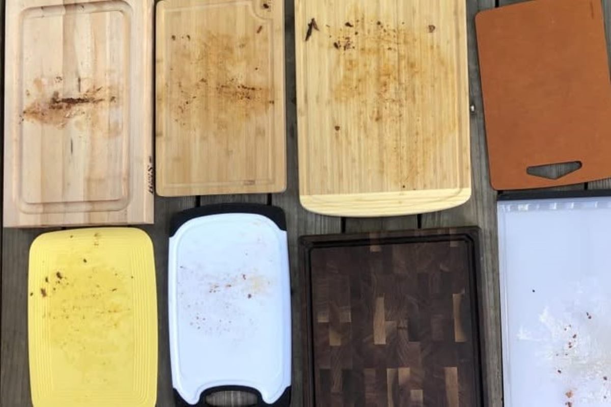 Collection of cutting boards made from different materials